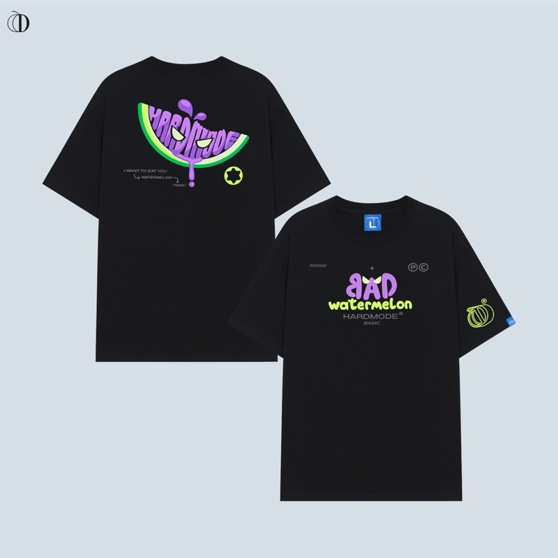 Áo thun nam nữ, Unisex tay lỡ local brand hardmode watermelon tee