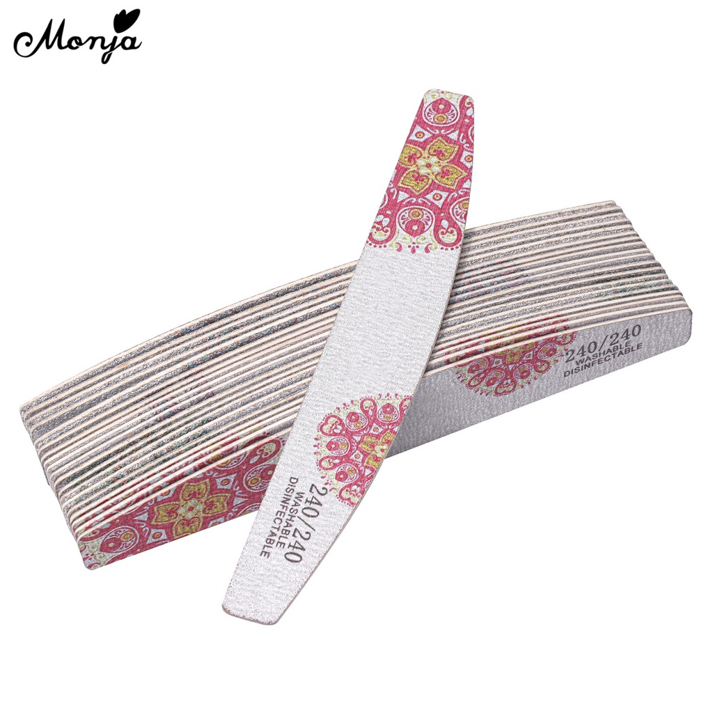 Dụng cụ mài giũa móng Monja thiết kế hai mặt 80/100/150/240 grit tiện lợi