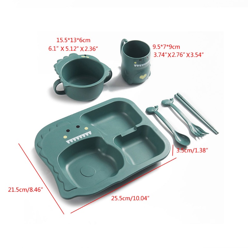 Bộ Dụng Cụ Ăn 6 Món Bằng Silicon Họa Tiết Hoạt Hình Dễ Thương Cho Bé