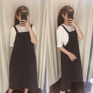 Set áo thun + yếm bi