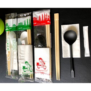 1 thùng bộ đồ ăn dùng một lần bốn món_ 4 in 1
