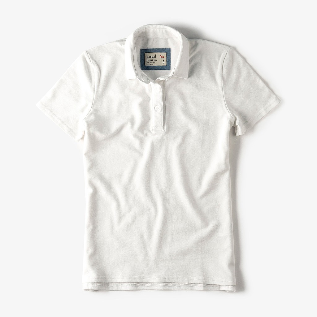 Áo thun Polo nữ Casual 1st có cổ tay ngắn cộc, 100% cotton thoáng mát, thích hợp đi làm, đi chơi, du lịch