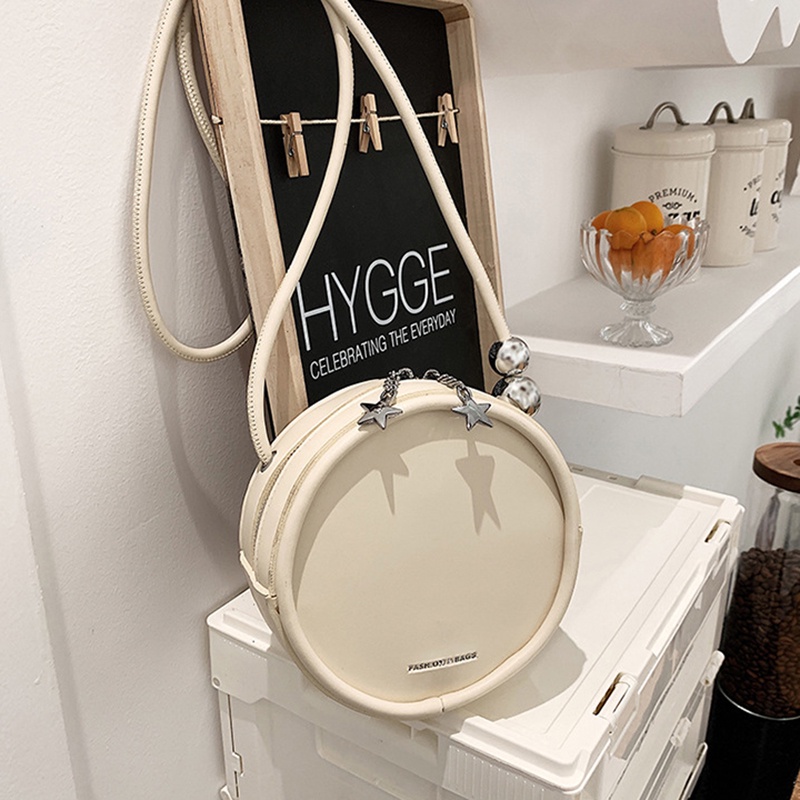Túi đeo chéo IELGY cỡ nhỏ hình tròn phong cách đơn giản dễ phối đồ thời trang cho nữ