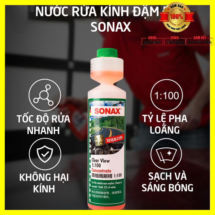 Nước rửa kính đậm đặc và làm trong kính lái ô tô Sonax 371141 dung tích 250ml Xuất xứ Đức