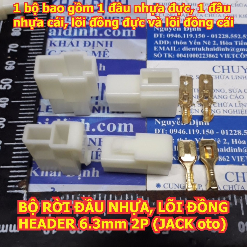 BỘ RỜI ĐẦU NHỰA ĐỰC CÁI, LÕI ĐỒNG ĐỰC CÁI HEADER cos 6.3mm 1P/2P/3P/4P/6P/8P/9P/12P (JACK XE OTO) kde1702