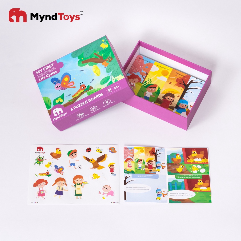 Bộ Xếp Hình MyndToys Chủ Đề Bài Học Đầu Đời Cho Bé 3+, CHÍNH HÃNG MYNDTOYS