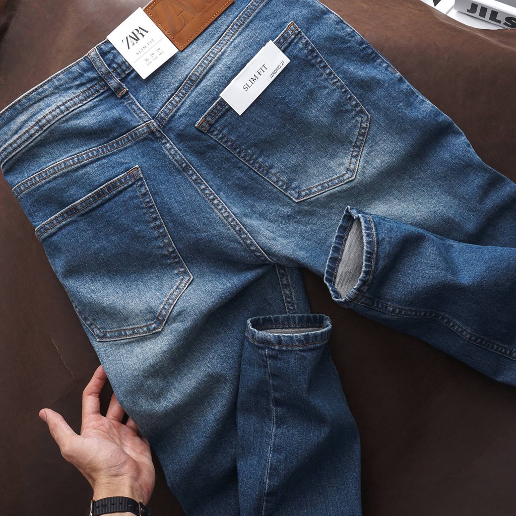 Quần Jean dài nam ZARA xanh nhạt,Form slimfit,chất vải co dãn,ống quần 14-17cm,HÀNG VNXK - JZR052227