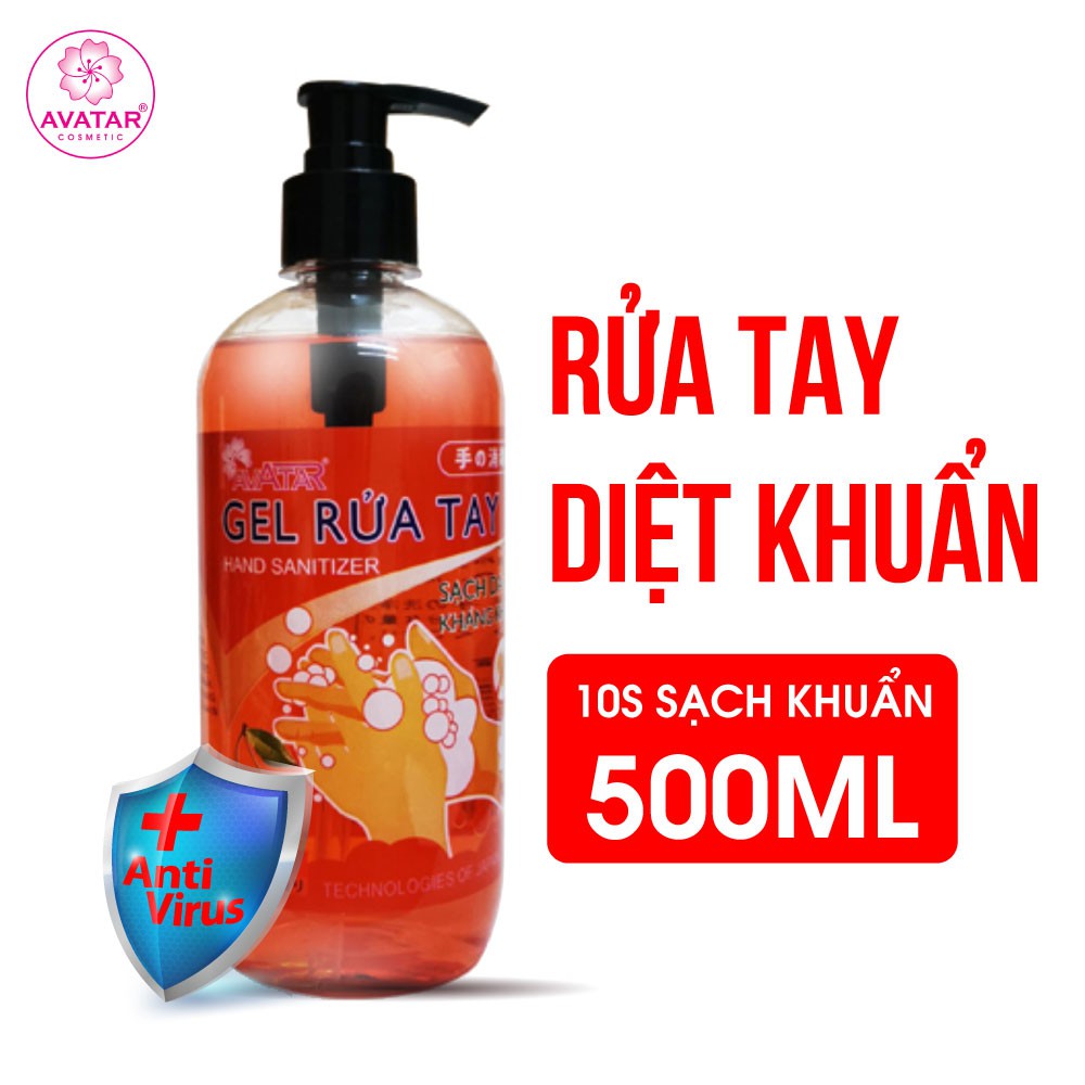 Gel rửa tay Avatar diệt khuẩn hương Cherry 500ml - Mua 3 tặng 1 chai cùng dung tích