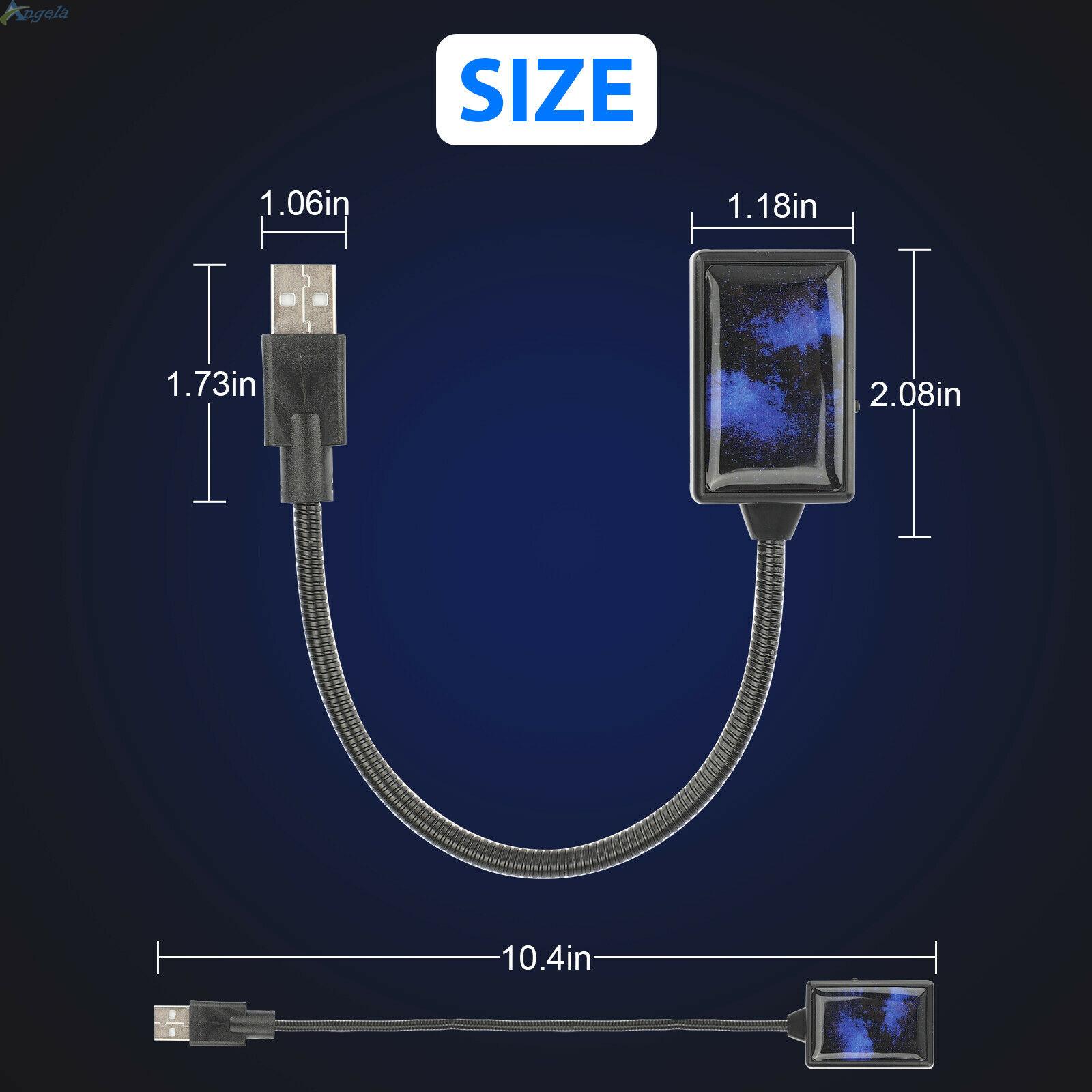 Đèn Gắn Trần Xe Hơi Cổng Usb Xoay 360 Độ Ánh Sáng Xanh Dương / Tím