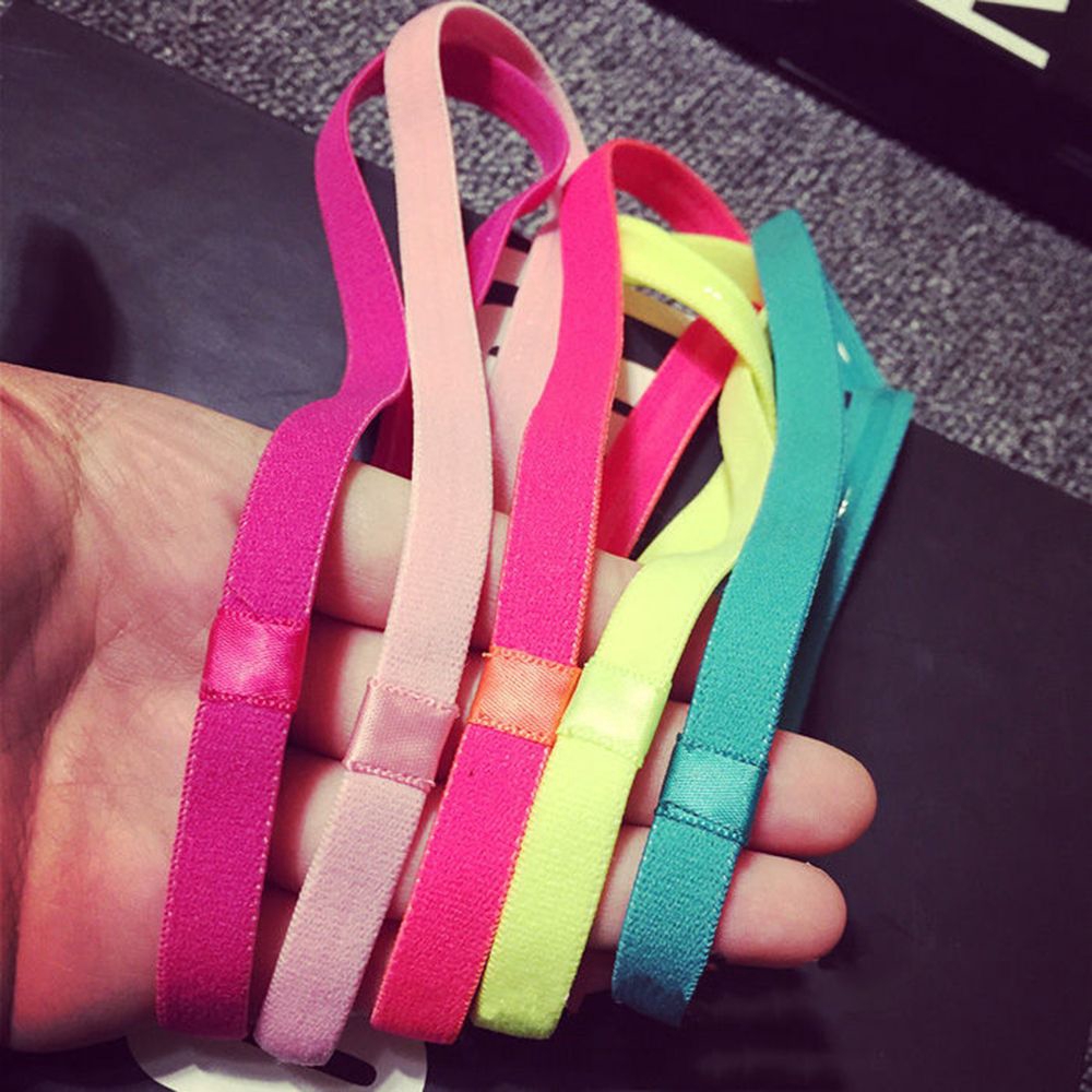 EXPEN 10 Color Helpful Sigle Yoga Hairband Casual Hairbands Women Men Sport Hairbands Anti-slip Elastic Bands