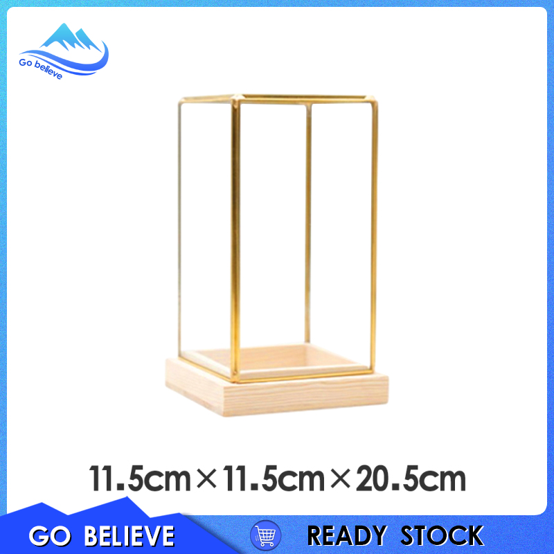 [Go believe]Cuboid Antique Illustration Glass Decorative Terrarium Display Cabinet