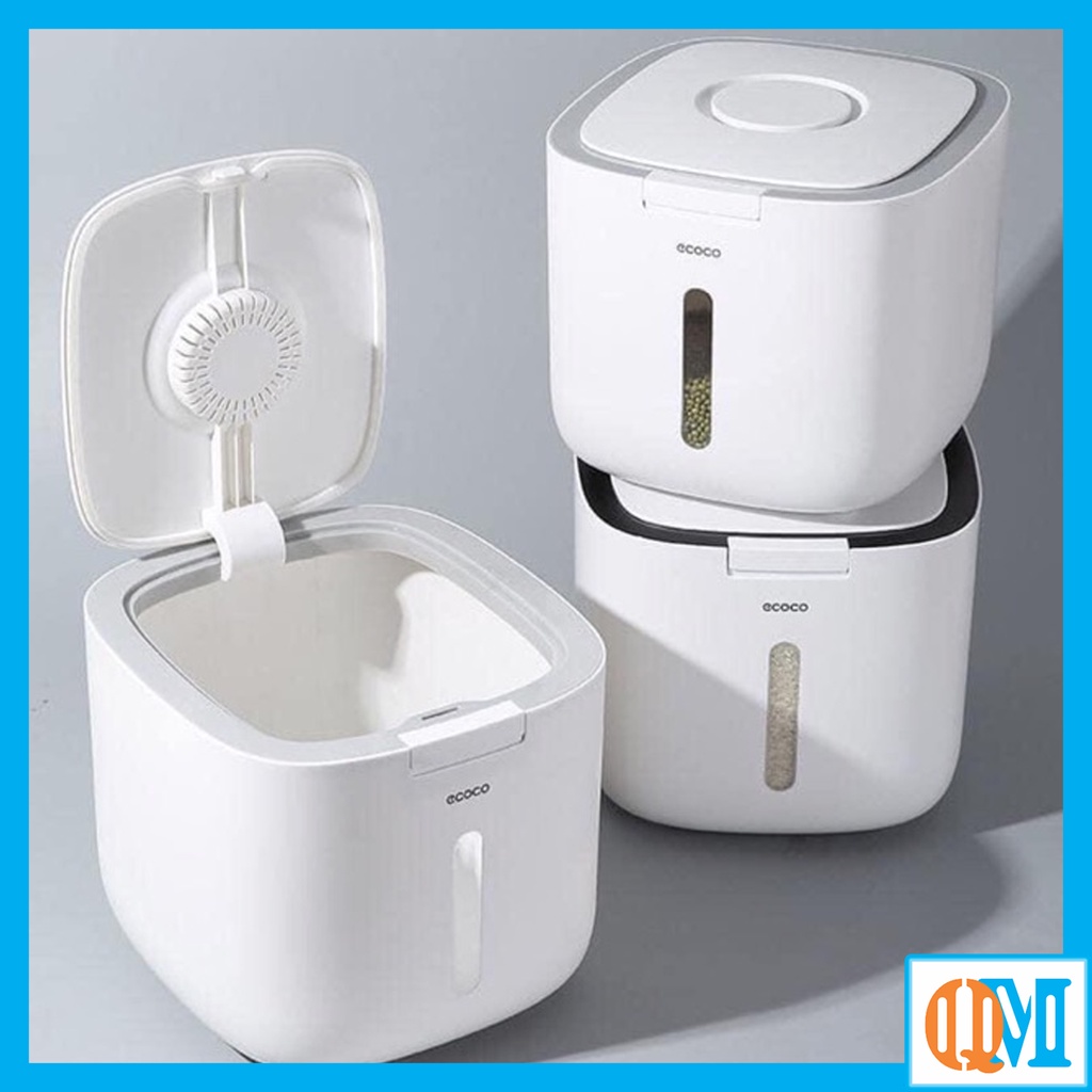 Thùng đựng gạo ECOCO cao cấp, hiện đại dung tích 10kg chống ẩm mốc, mối mọt siêu tiện dụng - DNE2005