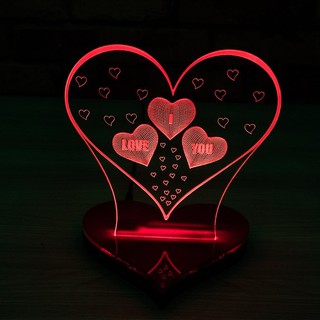 Mô Hình Đèn Led 3D Trái Tim