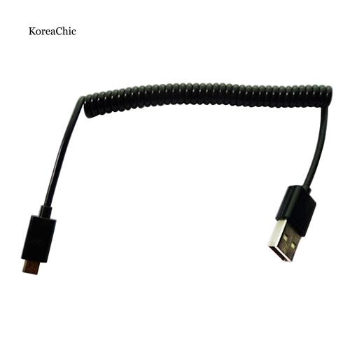 Cáp sạc kiểu dây xoắn lò xo cổng USB 2.0 đầu cắm cho cổng micro USB 5 chấu