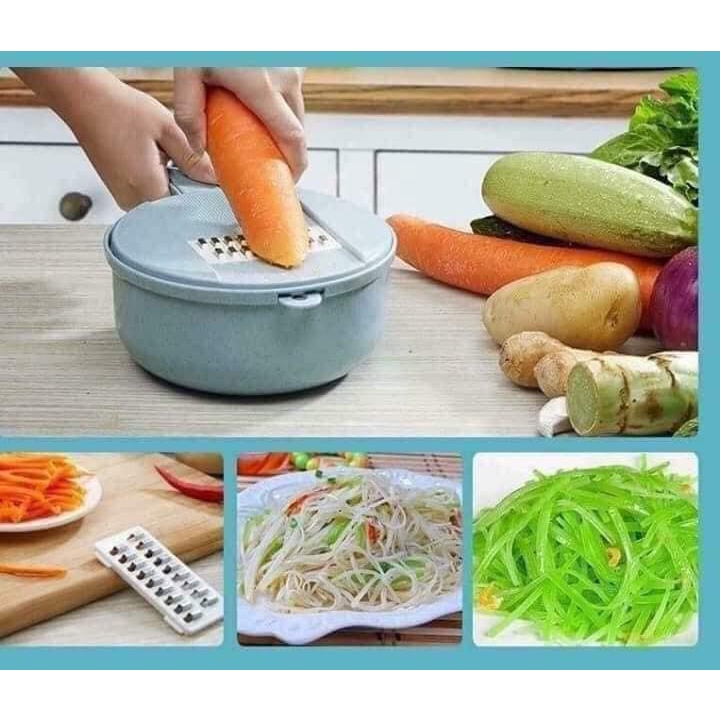 Bộ Dụng Cụ Bào Nạo Rau Củ Quả Đa Năng 5 in 1 Kèm Chậu