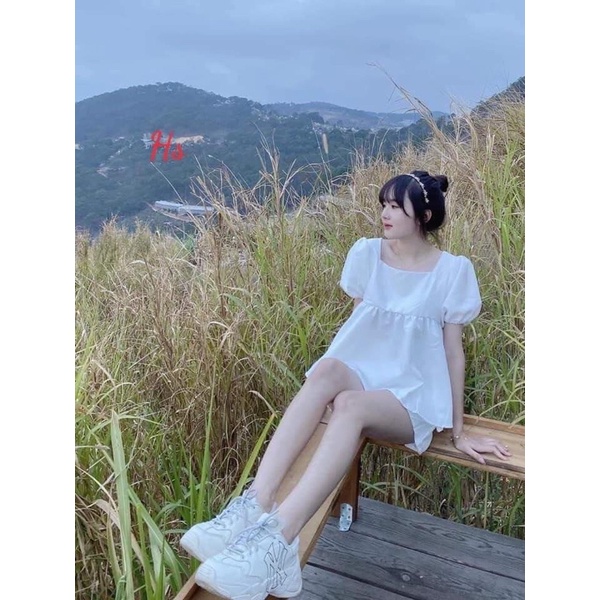 Bộ babydon đũi cổ vuông HSU1