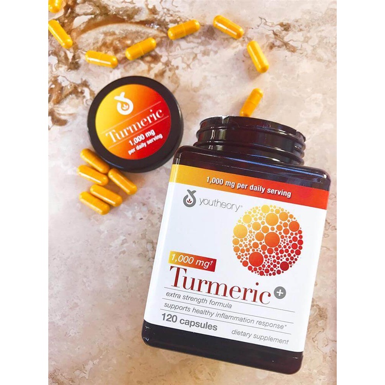 Viên Uống Youtheory Turmeric 1000mg 180 Viên - Nhập Khẩu Mỹ