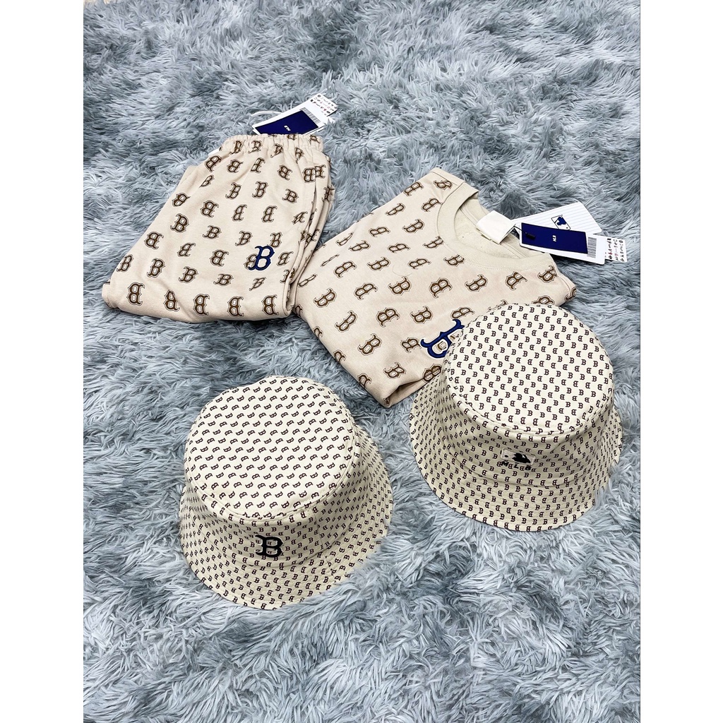 Nón Vành MLB Boston Monogram Bucket Hat Beige N19