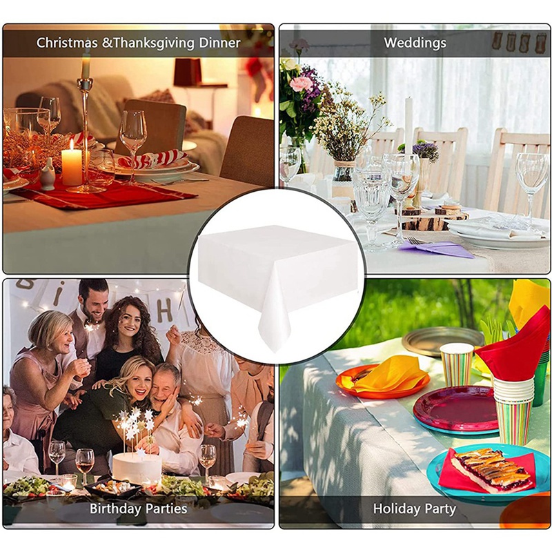 Set 5 Khăn Trải Bàn Hình Chữ Nhật 137X274cm Dùng Một Lần Cho Tiệc Tùng / Dã Ngoại