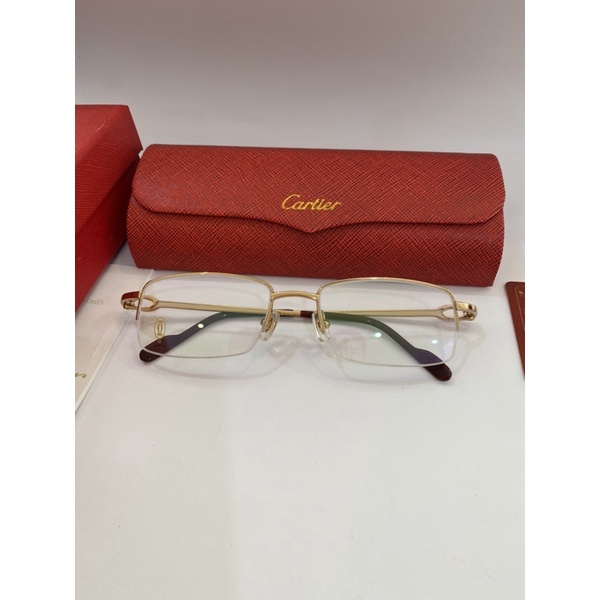 Gọng kính Titan mạ vàng cao cấp Cartier fullbox 52-18-135
