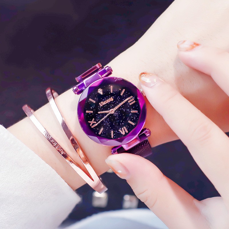 Đồng hồ nữ ulzzang nam châm quai dây lụa mặt số la mã đầy đủ thời trang hàn quốc - sheeloveshop