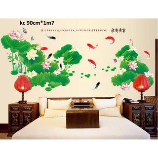 Decal dán tường hoa sen