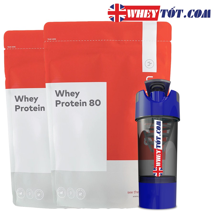 Whey protein concentrate Go Nutrition Whey Protein 80 1kg/40 Lần dùng - Hàng chính ngạch nhập UK tăng cơ giảm mỡ tập gym