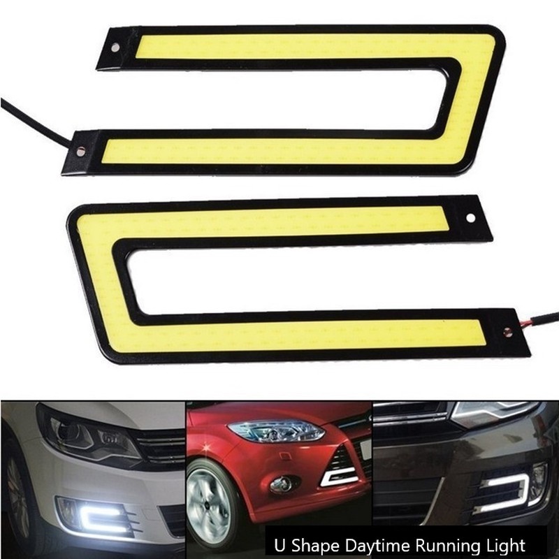 Đèn Pha LED COB IP65 Ánh Sáng Trắng Chống Thấm Nước Hình Chữ U Chất Lượng Cao Cho Xe Hơi