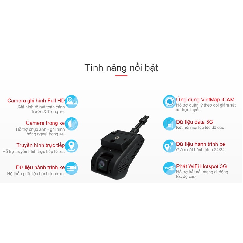 Vietmap iCAM VM200 - Camera hành trình ghi hình trước và trong xe | BigBuy360 - bigbuy360.vn