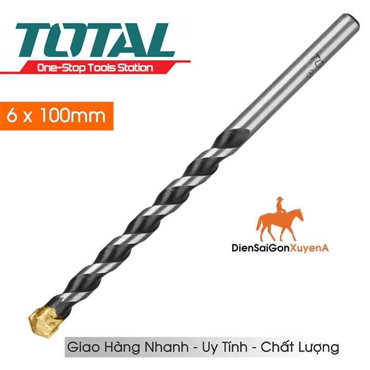 TOTAL Mũi Khoan Bê Tông Đuôi Trơn 6 li, 8 li, 10 li, 12 li, 16 li, mũi khoan tường TOTAL - Điện Sài Gòn Xuyên Á