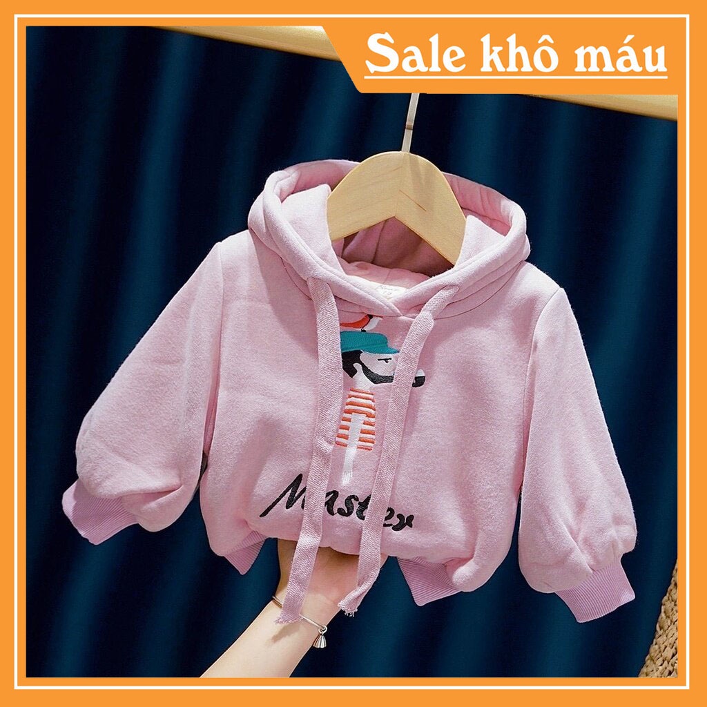 Áo Nỉ Bông Hoodie Cho Bé Cực Ấm KANGMIN, Áo Mùa Đông Cho Bé Trai Bé Gái Từ 6-28Kg