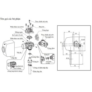 Van xả ấn inax UF-4VS
