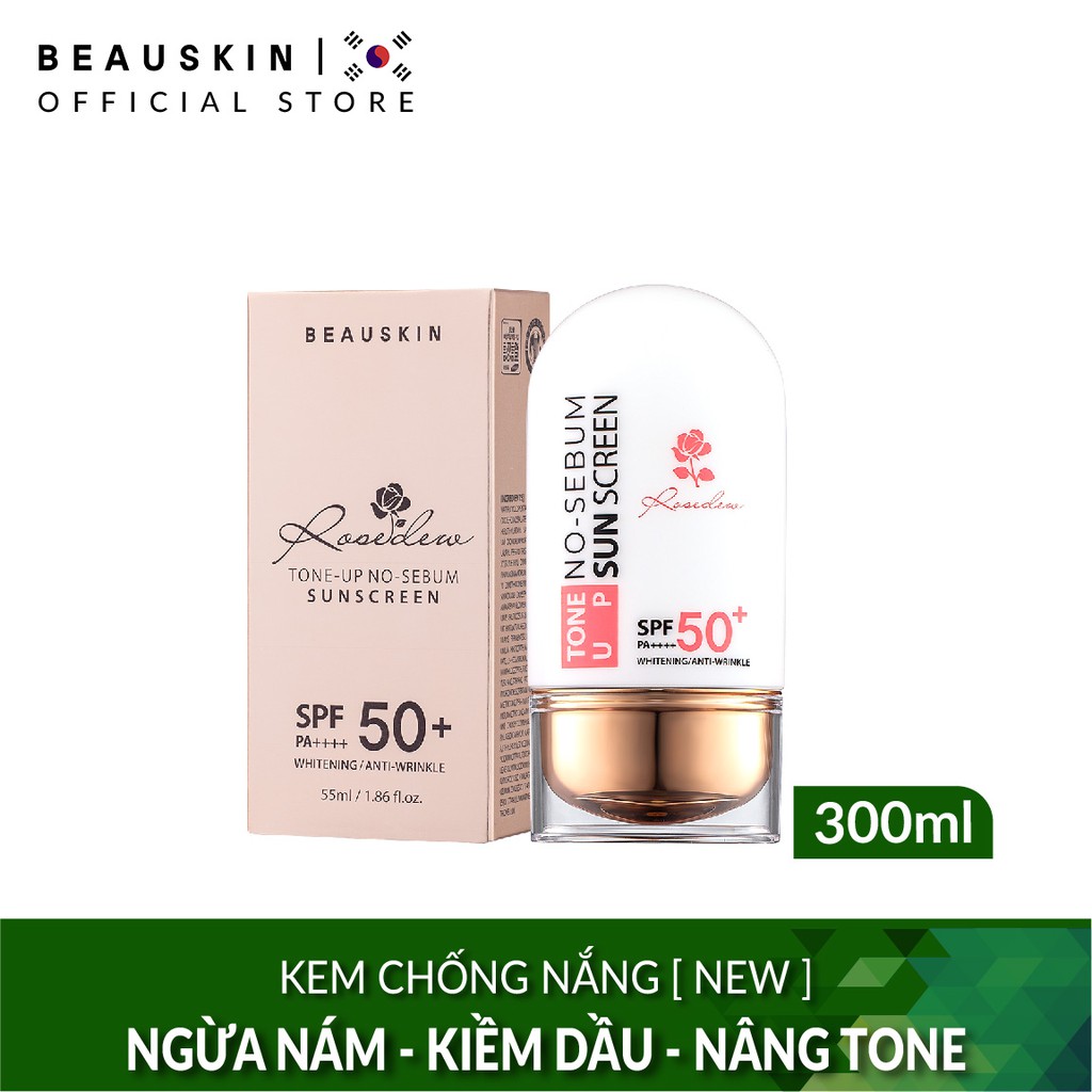 [ HÀNG CHÍNH HÃNG] - Kem chống nắng kiềm dầu nâng tone da Beauskin Rosedew Toneup No Sebum Suncreen