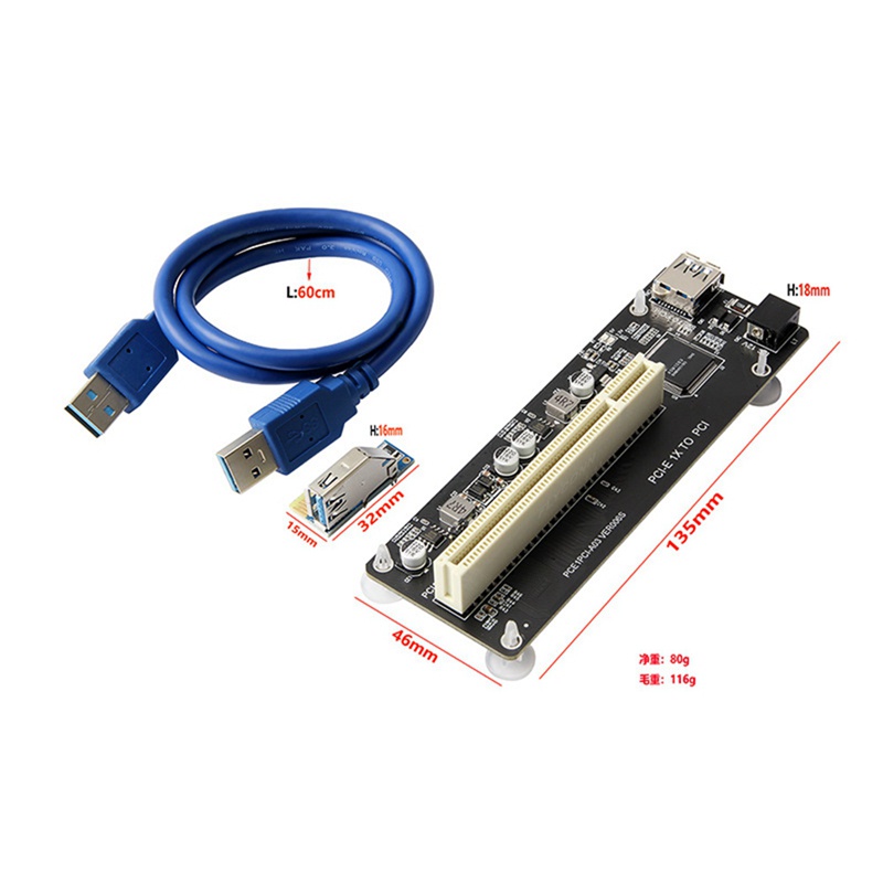 Card Chuyển Đổi PCI-E PCI Express X1 Sang PCIE PCI-E USB 3.0 Hiệu Quả Cao Cho Máy Tính Để Bàn
