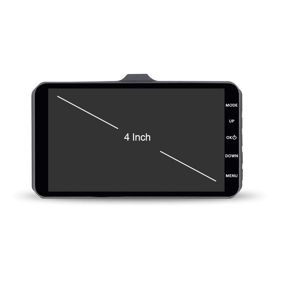 Camera hành trình ô tô trước sau Dual Lens model A12 hỗ trợ FullHD - tích hợp màn hình cỡ lớn (đen)