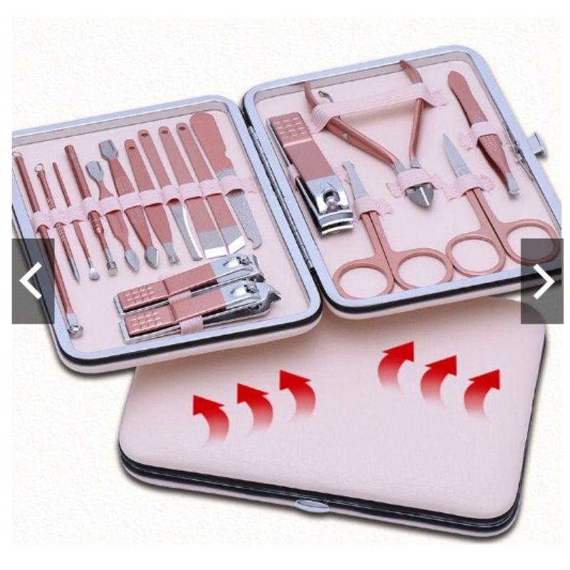 Bộ bấm móng tay 18 chỉ tiết, hàng loại 1, hoàn toàn bằng thép không rỉ, đa sử dụng - soleilshop