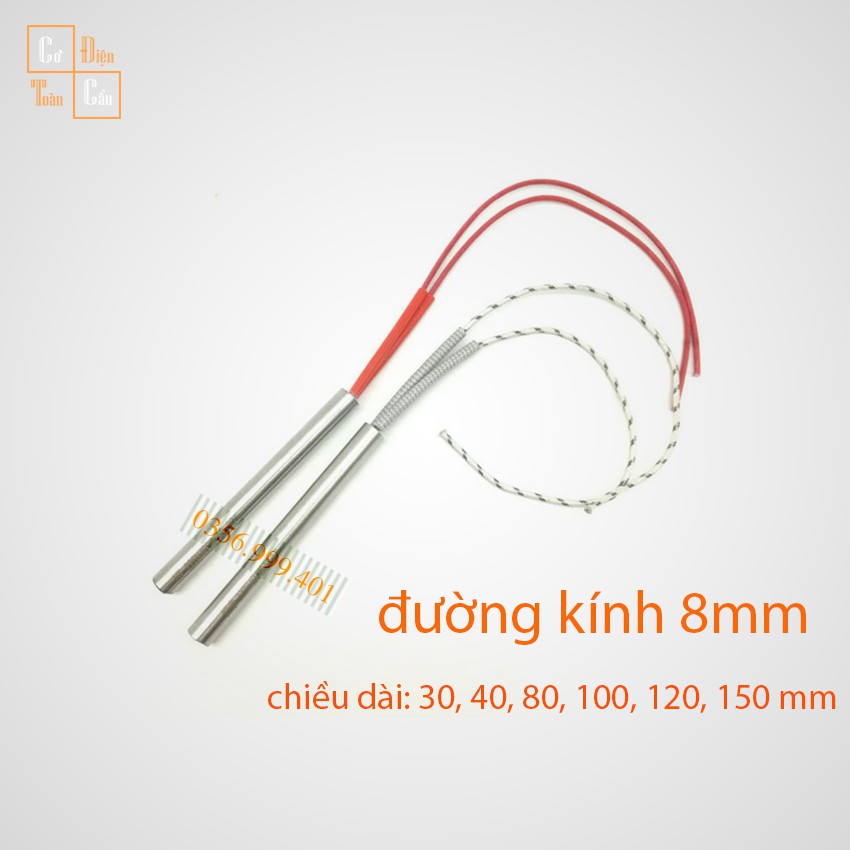 Điện trở 1 đầu, điện trở đầu khuôn, que gia nhiệt, ti nhiệt, điện trở khô 1 đầu, điện trở đốt nóng