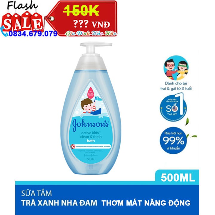 Sữa tắm Johnson's Baby thơm mát năng động - Chai 500ml