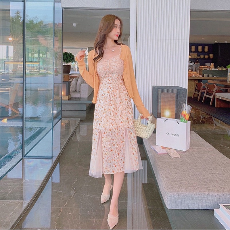 Váy Hai Dây Hoa Nhí/ Váy Maxi Đi Biển VH10 Phong Cách Hàn Quốc