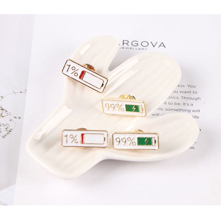 Ghim Cài Áo Tráng Men Hình Pin Điện Thoại Sáng Tạo Cá Tính Thích Hợp Làm Quà Tặng Cho Bạn Bè