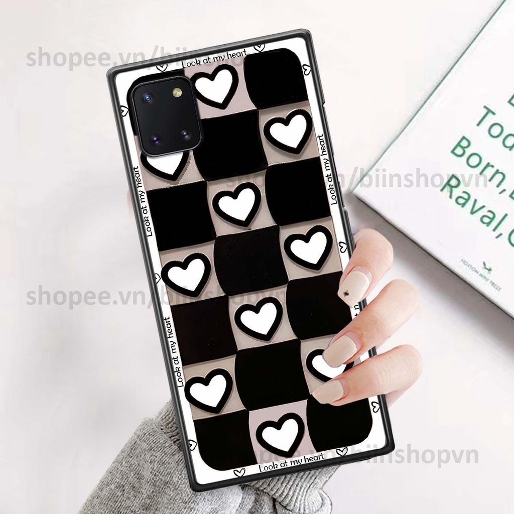 Ốp Samsung Note 20 caro trái tim nhiều màu sắc, đầy cá tính, khẳng định phong cách