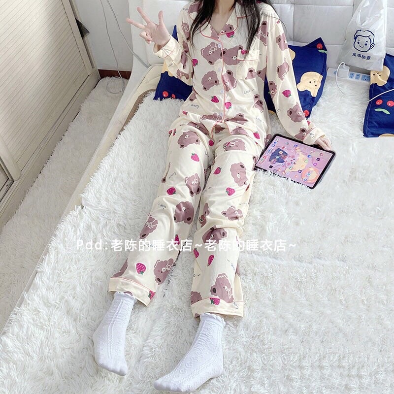 [BỘ MẶC NHÀ] Bộ Pijama Nữ Dài Dài Hoạt Hình Kute, Đồ Ngủ Tay Dài Siêu Thoải Mái( Hàng Sẵn)