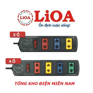Ổ cắm nối dài LiOA đơn có công tắc 3 ổ - 4 ổ dây dài 3m/5m 1000W