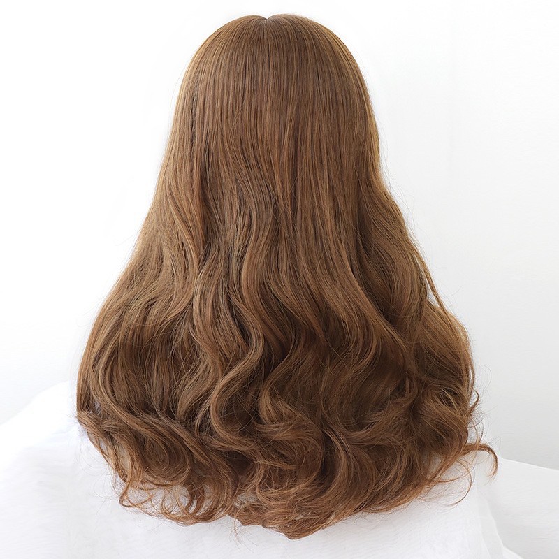 Tóc Giả Nữ Đẹp Nguyên Đầu Không Mái Xoăn Dài Siêu Mềm Mượt Cá Tính