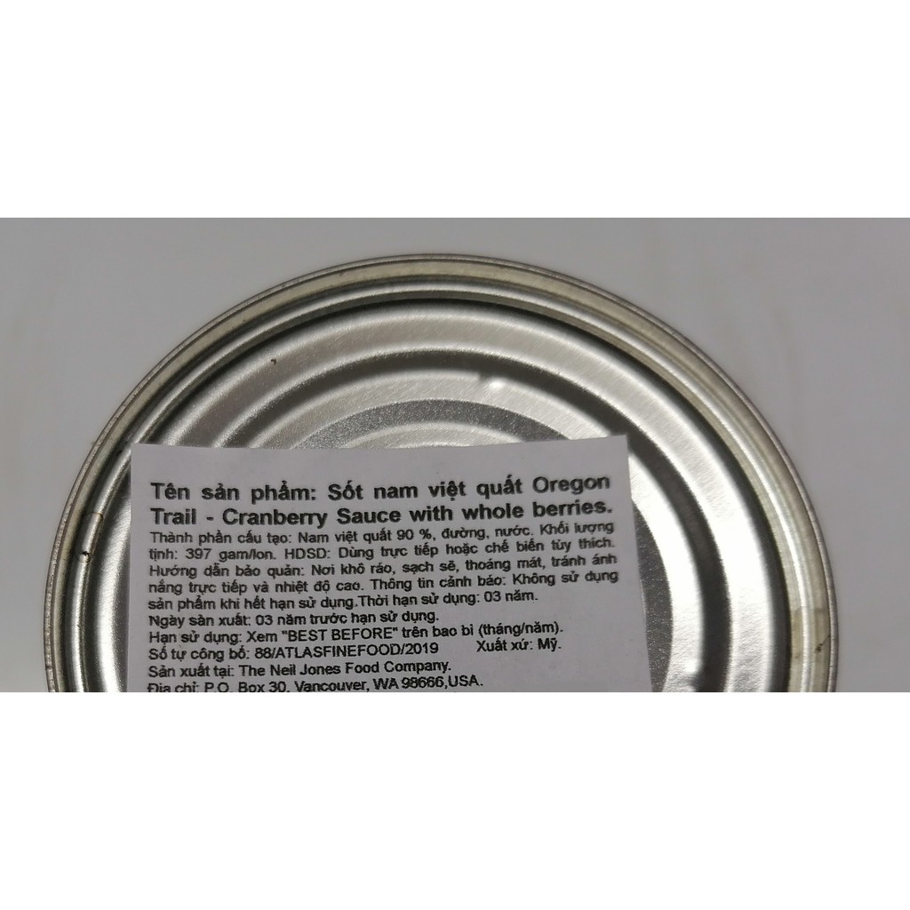 [397g] XỐT NAM VIỆT QUẤT [USA] OREGON TRAIL Cranberry Sauce (als-hk)