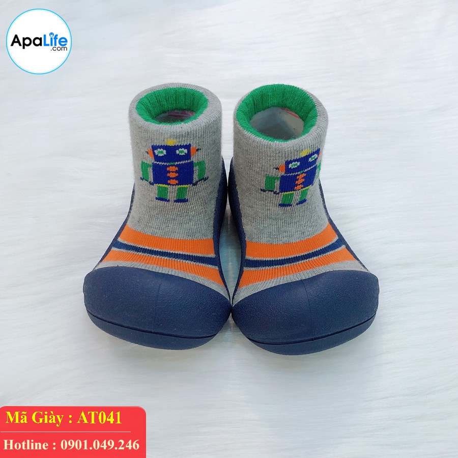 Giày tập đi Attipas Robot- Xanh Dương AT041 nhập Hàn Quốc - cho bé trai /bé gái từ 3 - 24 tháng: đế mềm