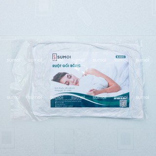 Ruột gối bông nằm ép hơi SUMOI kích thước 40x60 cm, lõi gối bông trắng tinh khiết cho ga poly cotton