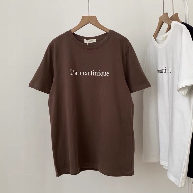 [ Rẻ vô địch ] Áo thun cotton tay lỡ dáng rộng unisex - L'- martinique