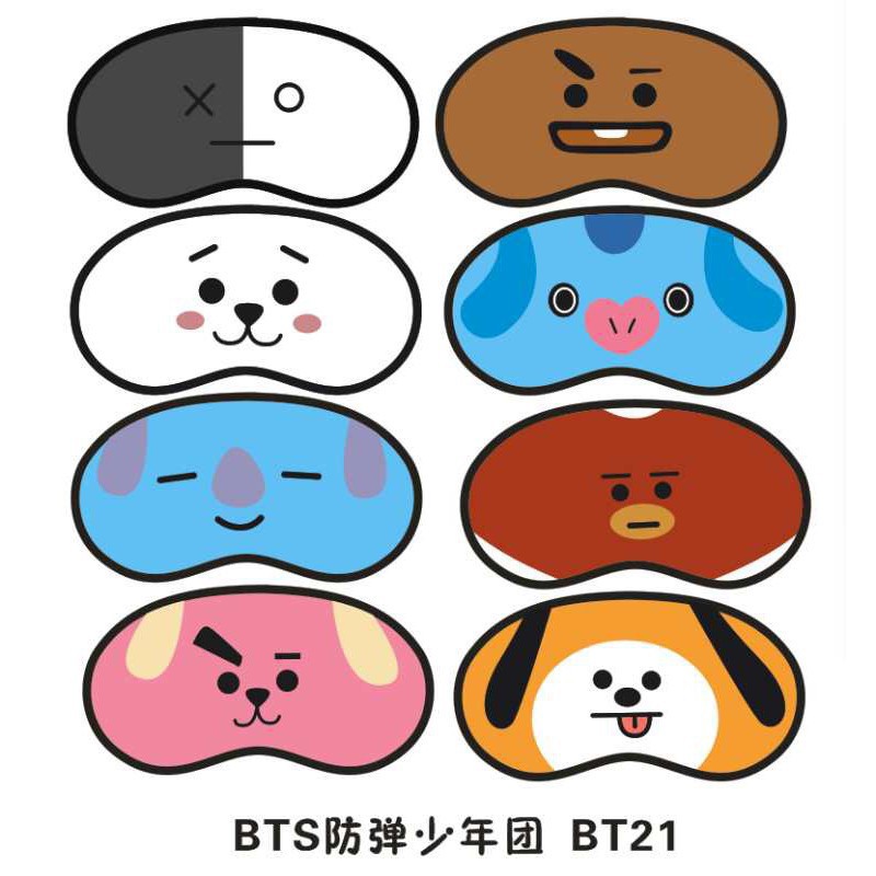 Bịt mắt không kèm gel BT21 lụa shopchoaichoai 17k