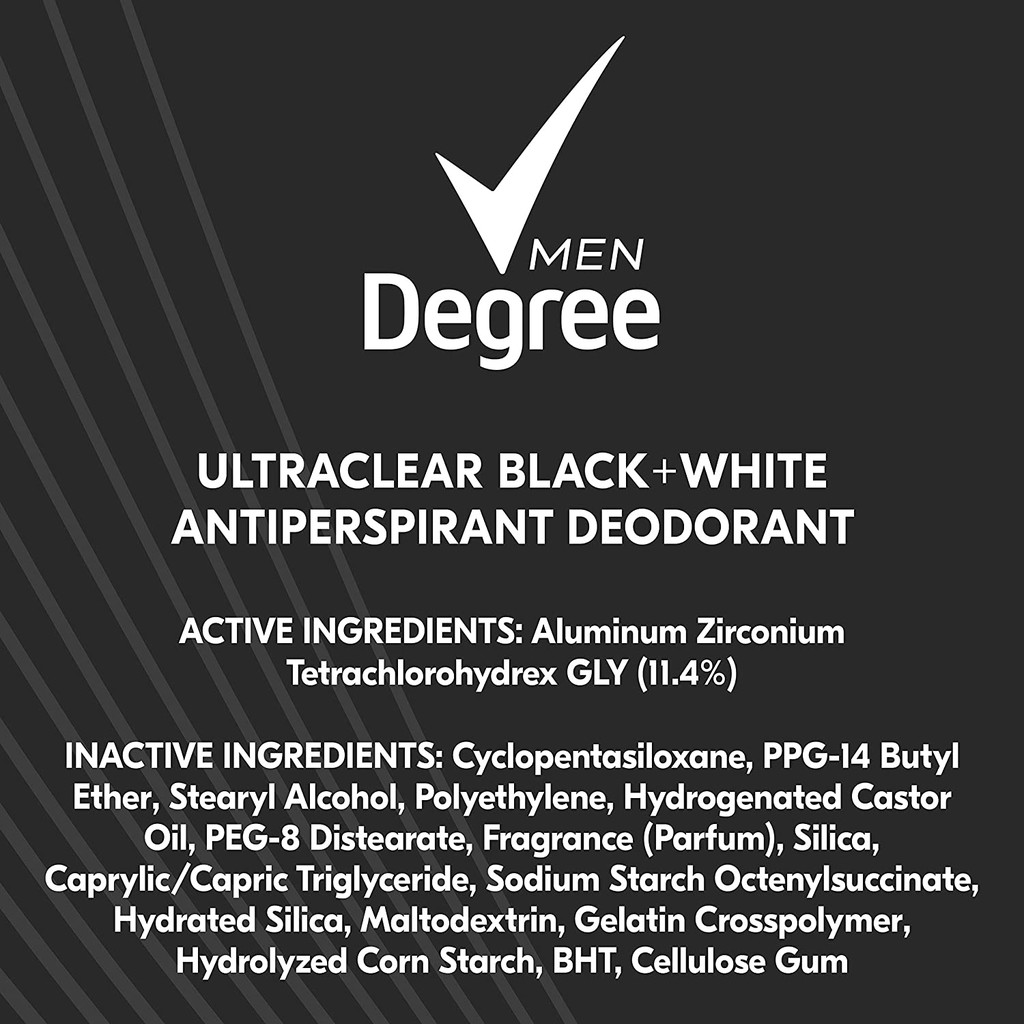 Lăn khử mùi dạng sáp nam Degree Men UltraClear Antiperspirant Deodorant Black + White 76g (Mỹ)